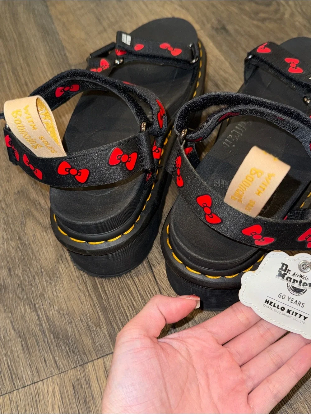 rare dr. martens x hello kitty vegan platform sandals